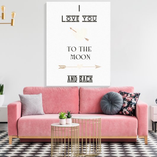 Ik hou van je naar de maan en terug canvas afdruk (Insitu (Woonkamer))