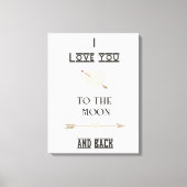 Ik hou van je naar de maan en terug canvas afdruk (Voorkant)