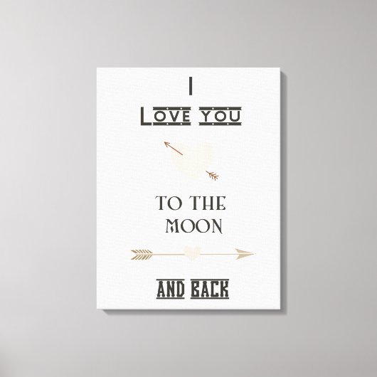 Ik hou van je naar de maan en terug canvas afdruk (Voorkant)