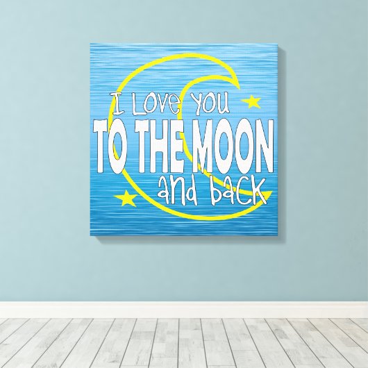 Ik hou van je naar de maan en terug canvas afdruk (Insitu (Houten vloer))