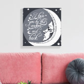 Ik hou van je naar de maan en terug canvas afdruk (Insitu (Woonkamer))