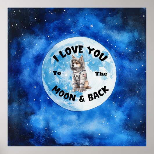 Ik hou van je naar de maan en terug Duitse herder Poster (Voorkant)