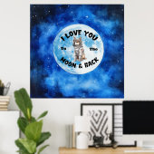 Ik hou van je naar de maan en terug Duitse herder Poster (Thuiskantoor)