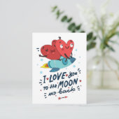 Ik hou van je naar de maan en terug feestdagenkaart (Staand voorkant)