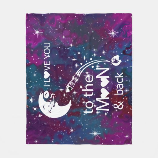 Ik hou van je naar de maan en terug fleece deken (Voorkant)