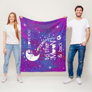 Ik hou van je naar de maan en terug fleece deken