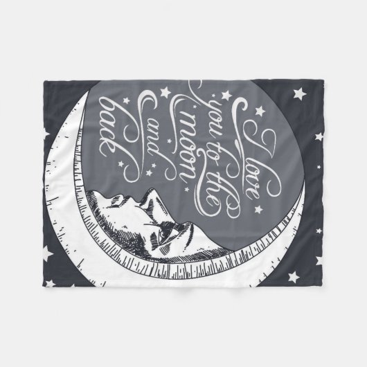 Ik hou van je naar de maan en terug fleece deken (Voorkant (Horizontaal))