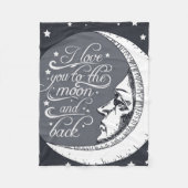 Ik hou van je naar de maan en terug fleece deken (Voorkant)