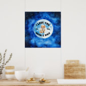 Ik hou van je naar de maan en terug Golden Retriev Poster (Keuken)