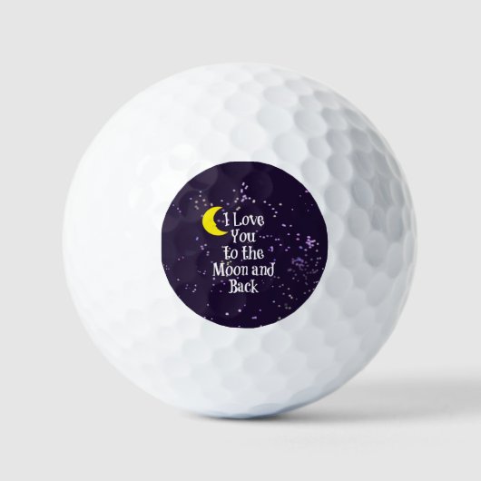 Ik hou van je naar de maan en terug golfballen (Voorkant)