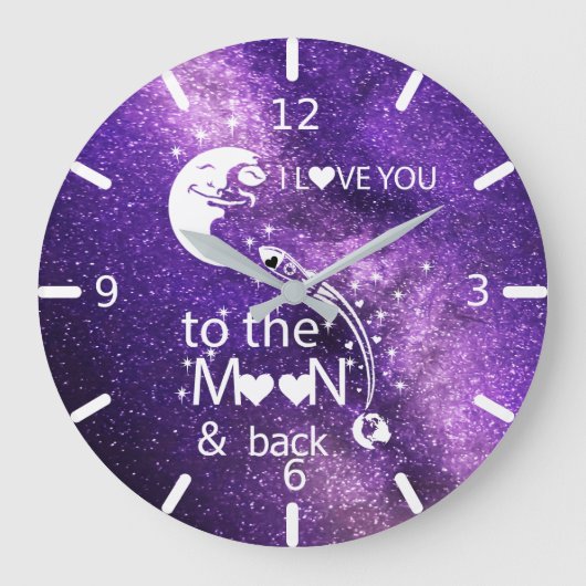 Ik hou van je naar de maan en terug grote klok (Voorkant)