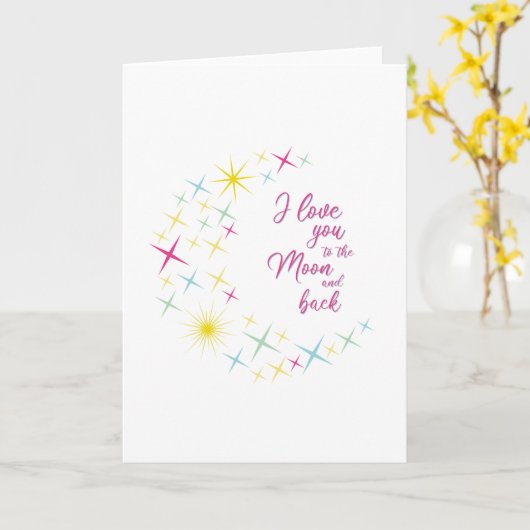 Ik hou van je naar de maan en terug kaart (Gele Bloem)