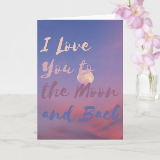 Ik hou van je naar de maan en terug kaart (Orchidee)