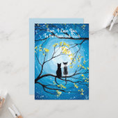 Ik hou van je naar de maan en terug kat Moederdag Kaart (Voorkant / Achterkant in situ)