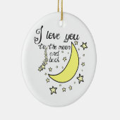 Ik hou van je naar de maan en terug keramisch ornament (Rechts)