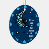 Ik hou van je naar de maan en terug keramisch ornament (Rechts)