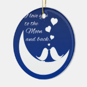 Ik hou van je naar de maan en terug keramisch ornament (Links)