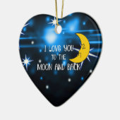 Ik hou van je naar de maan en terug keramisch ornament (Links)