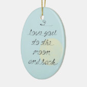 Ik hou van je naar de maan en terug keramisch ornament (Links)