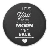 Ik hou van je naar de maan en terug keramische knop (Voorkant)