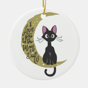 Ik hou van je naar de maan en terug - kies achtera keramisch ornament