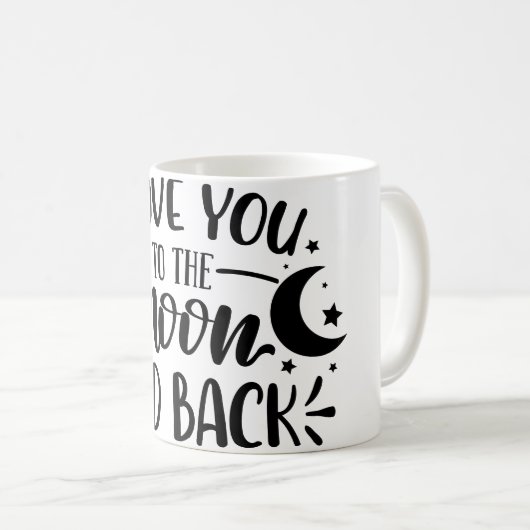Ik hou van je naar de maan en terug koffiemok (Voorkant rechts)