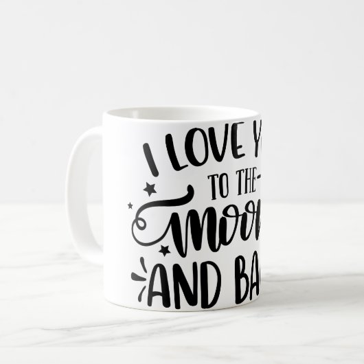 Ik hou van je naar de maan en terug koffiemok (Voorkant links)