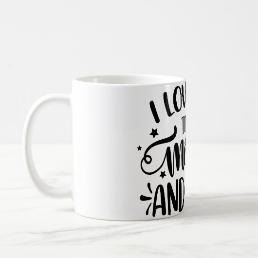 Ik hou van je naar de maan en terug koffiemok (Links)