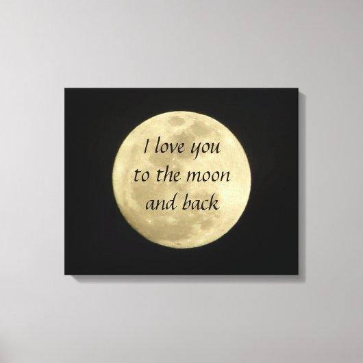 Ik hou van je naar de maan en terug kunst canvas (Voorkant)