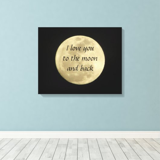 Ik hou van je naar de maan en terug kunst canvas afdruk (Insitu (Houten vloer))