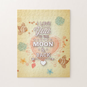 Ik hou van je naar de maan en terug legpuzzel