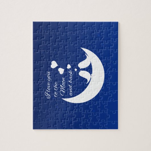 Ik hou van je naar de maan en terug legpuzzel (Verticaal)