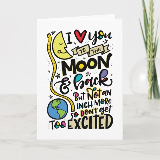 Ik hou van je naar de maan en terug, maar... kaart (Voorkant)