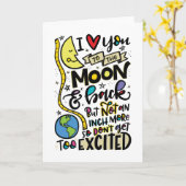 Ik hou van je naar de maan en terug, maar... kaart (Gele Bloem)