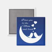 Ik hou van je naar de maan en terug magneet (Voorkant / Achterkant)