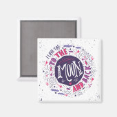 Ik hou van je naar de maan en terug magneet (Voorkant / Achterkant)