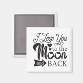 Ik hou van je naar de maan en terug magneet (Voorkant / Achterkant)