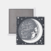 Ik hou van je naar de maan en terug magneet (Voorkant / Achterkant)