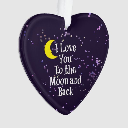 Ik hou van je naar de maan en terug ornament (voorkant)