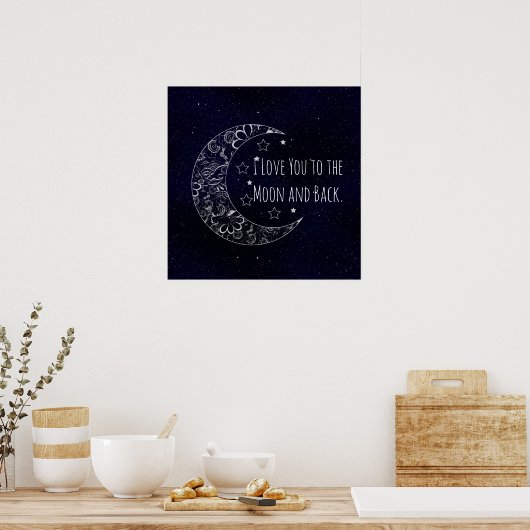 Ik hou van je naar de maan en terug poster (Keuken)