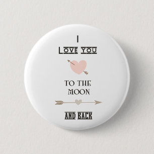 Ik hou van je naar de maan en terug ronde button 5,7 cm