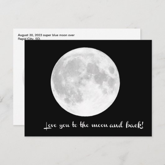 Ik hou van je naar de maan en terug. SD - Briefkaart (Voorkant / Achterkant)