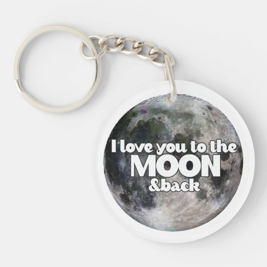 Ik hou van je naar de maan en terug sleutelhanger (Voorkant)