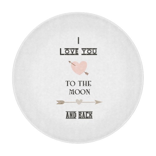 Ik hou van je naar de maan en terug snijplank (Voorkant)