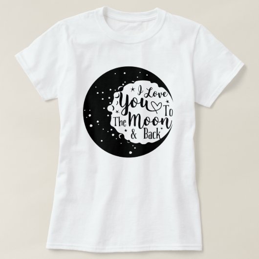 Ik hou van je naar de maan en terug t-shirt (Design voorkant)