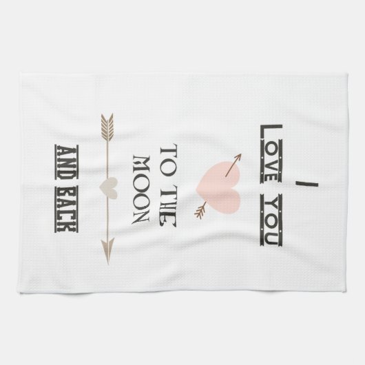 Ik hou van je naar de maan en terug theedoek (Horizontaal)