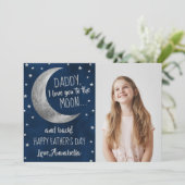 Ik hou van je naar de maan en terug Vaderdag Feestdagenkaart (Staand voorkant)