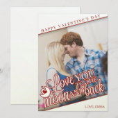Ik hou van je naar de maan en terug - Valentijnsda Feestdagenkaart (Voorkant / Achterkant)