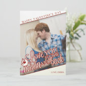 Ik hou van je naar de maan en terug - Valentijnsda Feestdagenkaart (Staand voorkant)