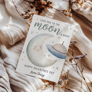 Ik hou van je naar de maan en terug Valentijnsda Kaart